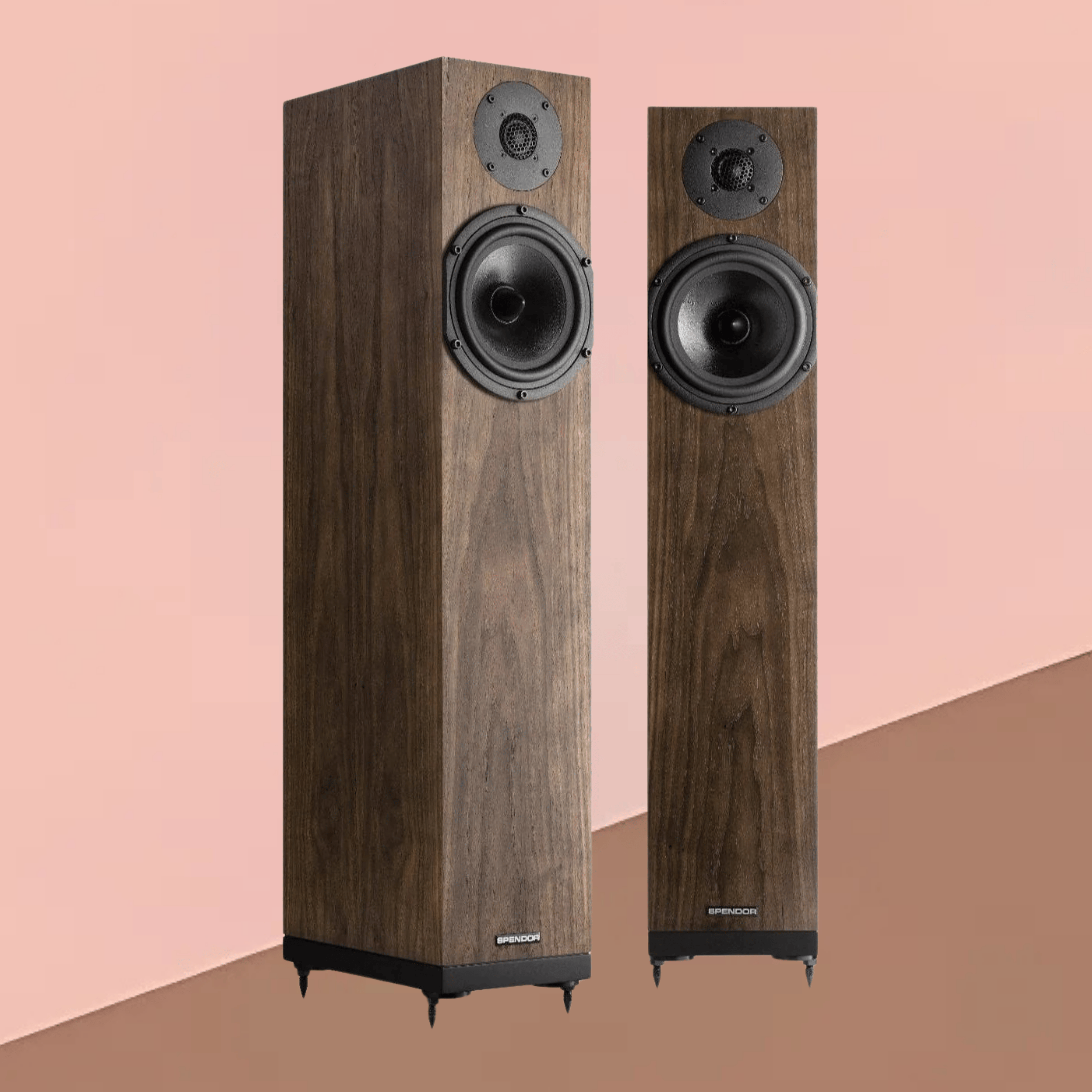 Spendor A-Line floorstanding speakers showcasing British craftsmanship and premium sound, available Australia wide at By Bespoke (www.bybespoke.com.au)