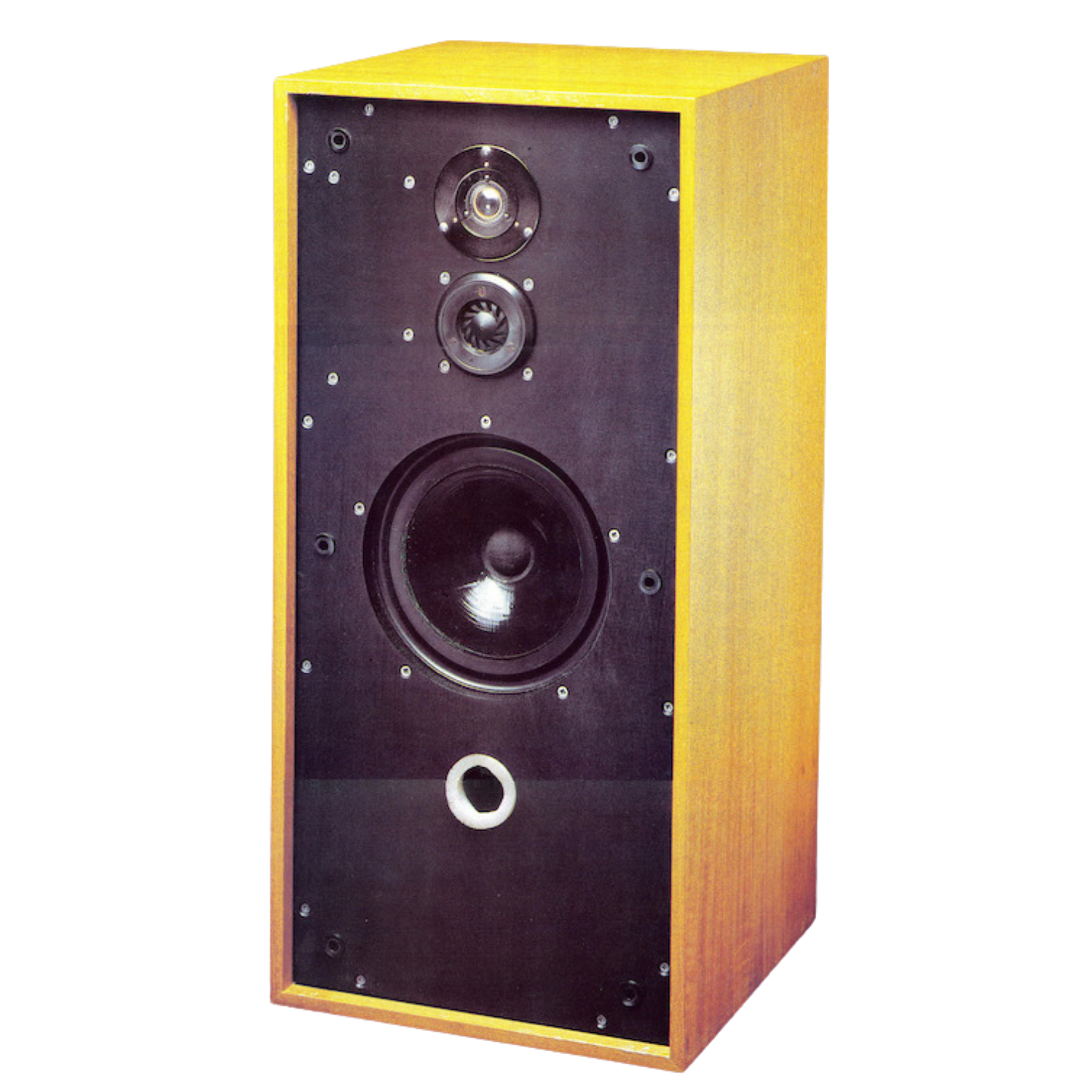 Historic photo of the Spendor BC1 speaker showcasing classic British design and pioneering audio technology, available Australia wide at By Bespoke with local support and 7-year warranty.